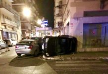 La Panda si ribalta all’incrocio, paura in via Bixio