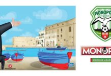 Il logo del Monopoli sul tabellone del più famoso gioco da tavolo. E presto un incontro tra mascotte