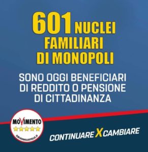 601 reddito di cittadinanza