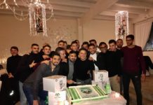 Una cena biancoverde per gli auguri di Natale del Monopoli