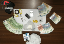 Sorpreso dai Carabinieri con la cocaina, 23enne finisce ai domiciliari