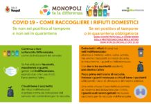 Covid, niente differenziata per chi è positivo o in quarantena: tutti i rifiuti nei bustoni