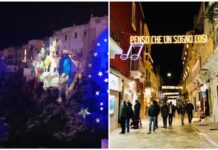 A Polignano Gesù nasce sulle case a strapiombo sul mare. La speranza si accende con i versi di “Volare”