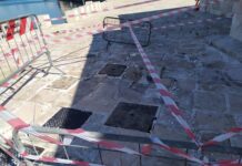 Monopoli, frana la pavimentazione vicino al Castello. Area interdetta
