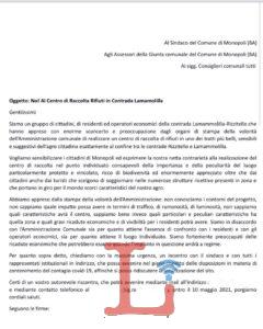 lettera centro comunale raccolta