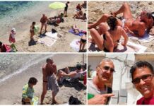 Monopoli, Massimo Giletti, un bagno alla Portavecchia prima della partenza
