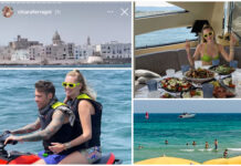 Chiara Ferragni e Fedez, giochi d’acqua al Capitolo. Da Monopoli e Polignano i sindaci: “Benvenuti”