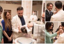 Il Battesimo di Melissa, Maria Grazia Cucinotta e Fabiano Amati come madrina e padrino