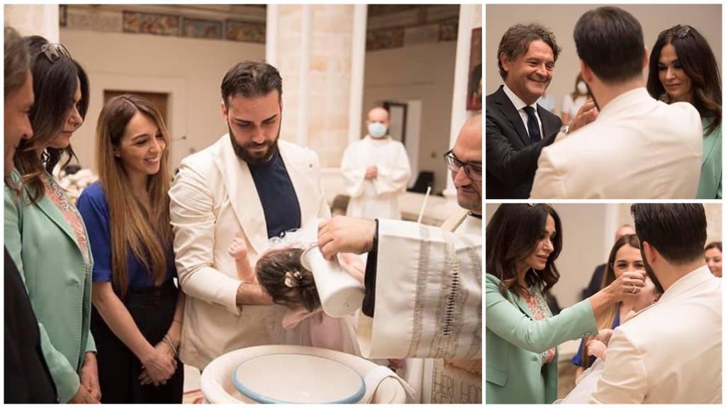 Il Battesimo di Melissa, Maria Grazia Cucinotta e Fabiano Amati come madrina  e padrino