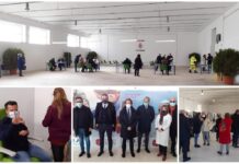 Monopoli, inaugurato il nuovo hub. Terza dose di vaccino per Lacatena durante la visita