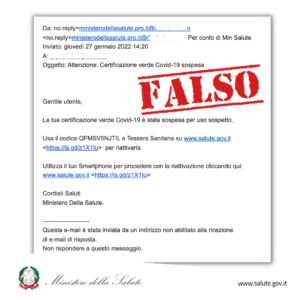 ministero certificazione covid