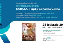 Per Rendella d’autore, oggi “Carafa. Il sigillo del Cristo Velato” di Alfredo De Giovanni