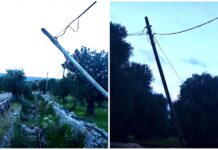 Monopoli, un lettore segnala: “Pali pericolanti in contrada Guidano”