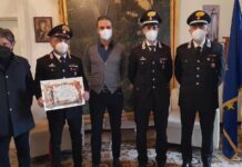 Monopoli, una pergamena al Brigadiere Capo dei Carabinieri Giovanni Chisari