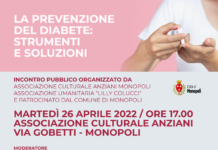 Prevenzione del diabete, oggi un incontro a Monopoli