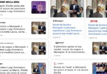 Nozze tra il petroliere e la modella: Monopoli alla ribalta nazionale