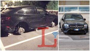 auto mattoni rubate ruote