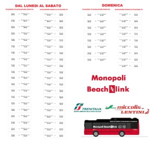 monopoli beach link orari