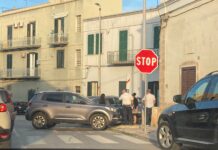 Monopoli, incidente all’incrocio tra via Cappuccini e via Oberdan