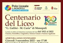 Cento anni per il Polo Liceale “Galilei-Curie” di Monopoli, cerimonia domani al Comune