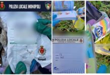 Monopoli, documenti fiscali e buste paga tra i rifiuti abbandonati: oltre 20 violazioni in un giorno