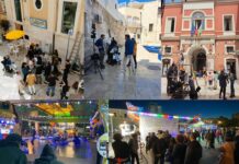 Estathé, a Monopoli il nuovo spot. Scatti dal set con il Comune che diventa scuola