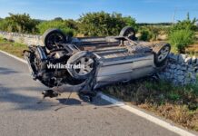 Auto si ribalta nell’incidente: 34enne in codice rosso a Monopoli