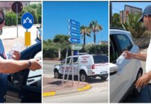 Monopoli, automobilisti in coda con il caldo, Protezione Civile distribuisce acqua
