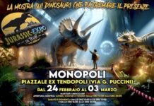 Monopoli, “Jurassic Expo in Tour”: arriva la mostra di dinosauri all’ex tendopoli