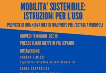 Mobilità sostenibile, proposte per l’estate a Monopoli. Domani l’appuntamento con GD e Azione