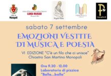 Monopoli, il 7 settembre “Emozioni vestite di musica e poesia”