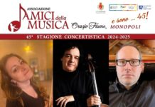 Monopoli, si torna alla musica classica: il 22 gennaio il Trio Tautores in concerto al Mariella