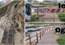 Monopoli, discesa in spiaggia a Lido Bianco da sistemare. Camminata senza rifiuti e transenne