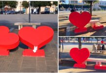 Monopoli, strage di cuori in piazza. Alba: “Superato ogni limite”. Denuncia per risalire ai responsabili