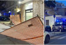 Monopoli, cade la recinzione. Polizia Locale sul posto, strada chiusa