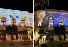 Monopoli, la Rendella brilla con il videomapping: sono fiori umani e vite che sbocciano