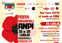 A Monopoli la festa dell’Anpi: oggi e domani condivisione dei valori comuni, difesa dei Diritti e rispetto della Costituzione antifascista.