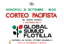 Global Sumud Flotilla, il 21 settembre a Monopoli sfila il corteo pacifista