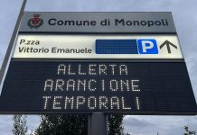 Monopoli, diramata allerta arancione.”Massima prudenza negli spostamenti e attenzione”