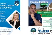Monopoli, domenica inaugurazione della sede di FdI con Lobuono. In serata incontro con Scatigna