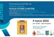 Monopoli, “Puglia, storie e misteri”: in Rendella la presentazione dell’opera di Michele Cristallo