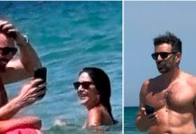 Alberto Matano al mare a Monopoli con Rocío Muñoz Morales prima di “LibriAmo tra gli Ulivi”